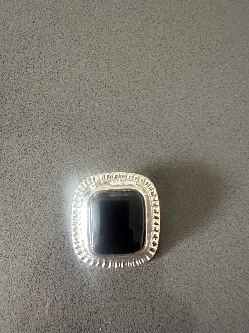 Silver Square Smartwatch Case with Black Screen - Unbranded